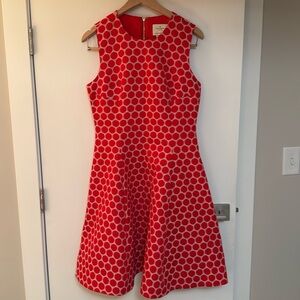 Kate Spade Size 10 Red Polka Dot Dress